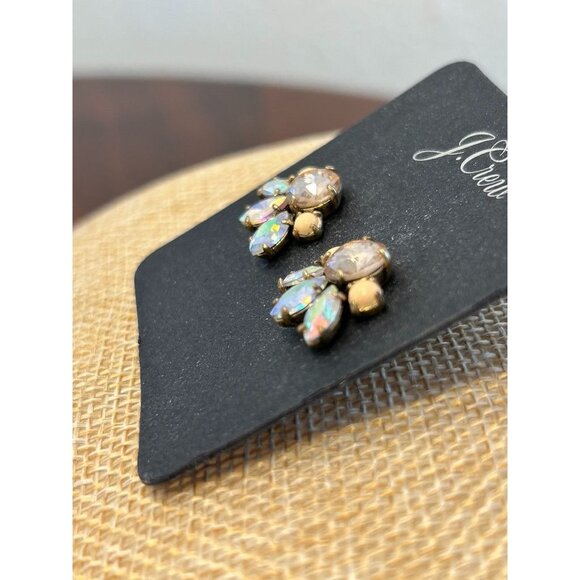 J.Crew Multicolor Rhinestone Pierced Earrings - NWOT - Picture 2 of 3
